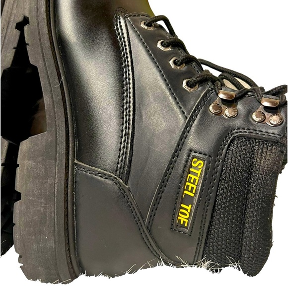 BRAHMA MEN'S STEEL TOE BLACK WORK BOOTS  Shock Absorbent Weight Dispersion. - Picture 13 of 13